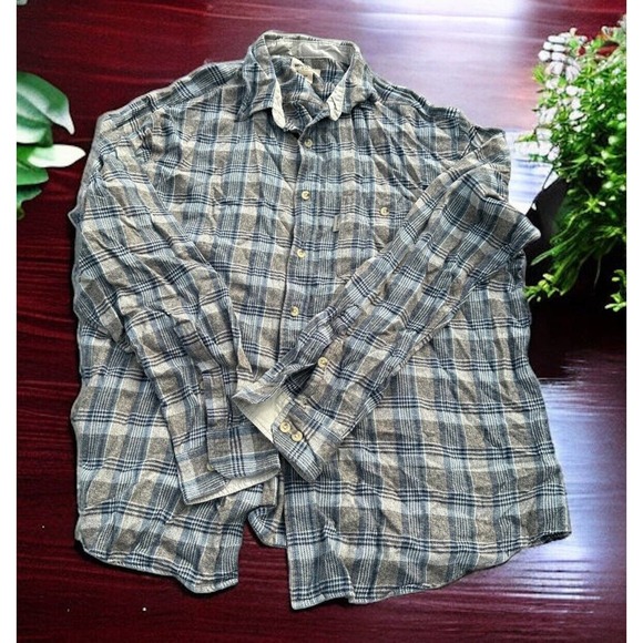 Woolrich Heavy Flannel Shirt Wool Blend Buffalo Plaid Beige Size XL - Picture 1 of 6